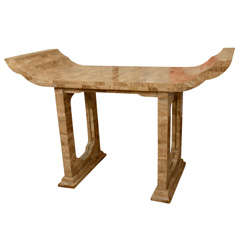Stone veneer console table by Maitland Smith